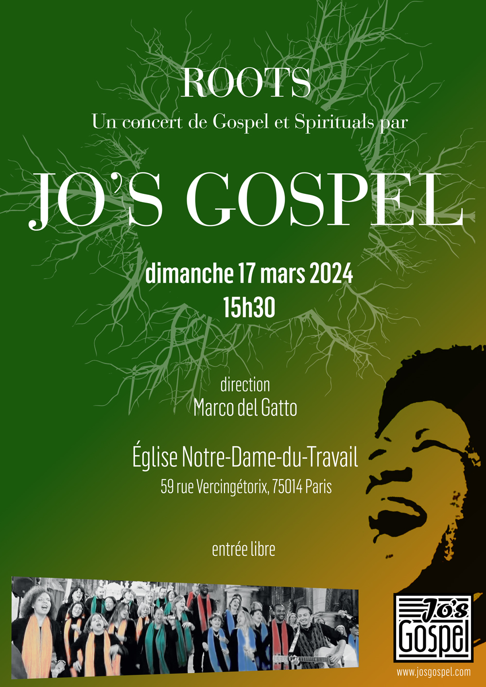 Jo's Gospel concert - Église Notre-Dame-du-Travail