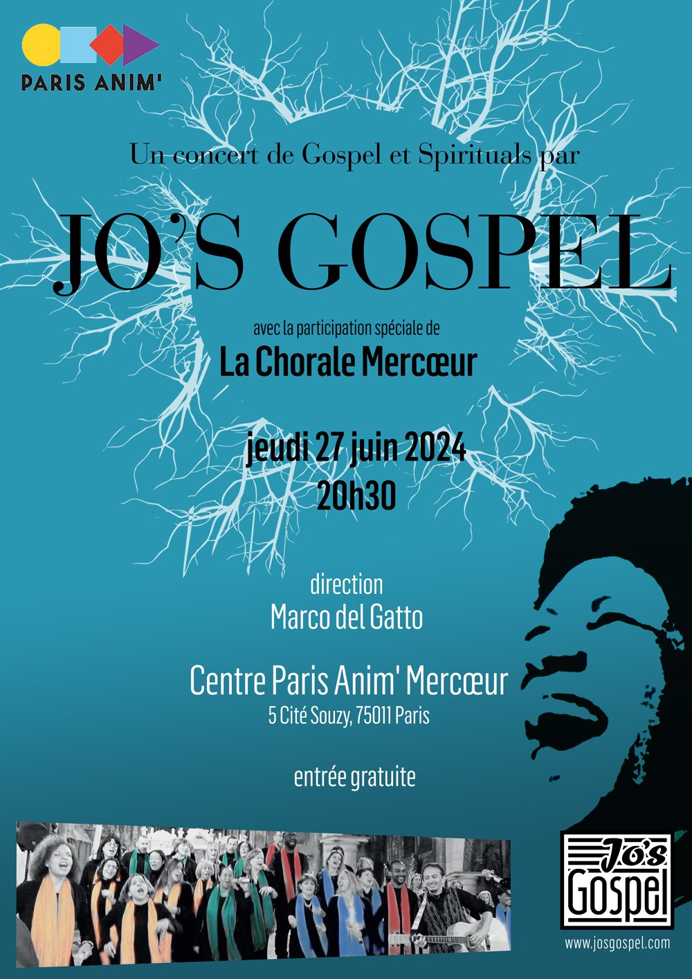 Jo's Gospel concert - Centre Paris Anim' Mercœur